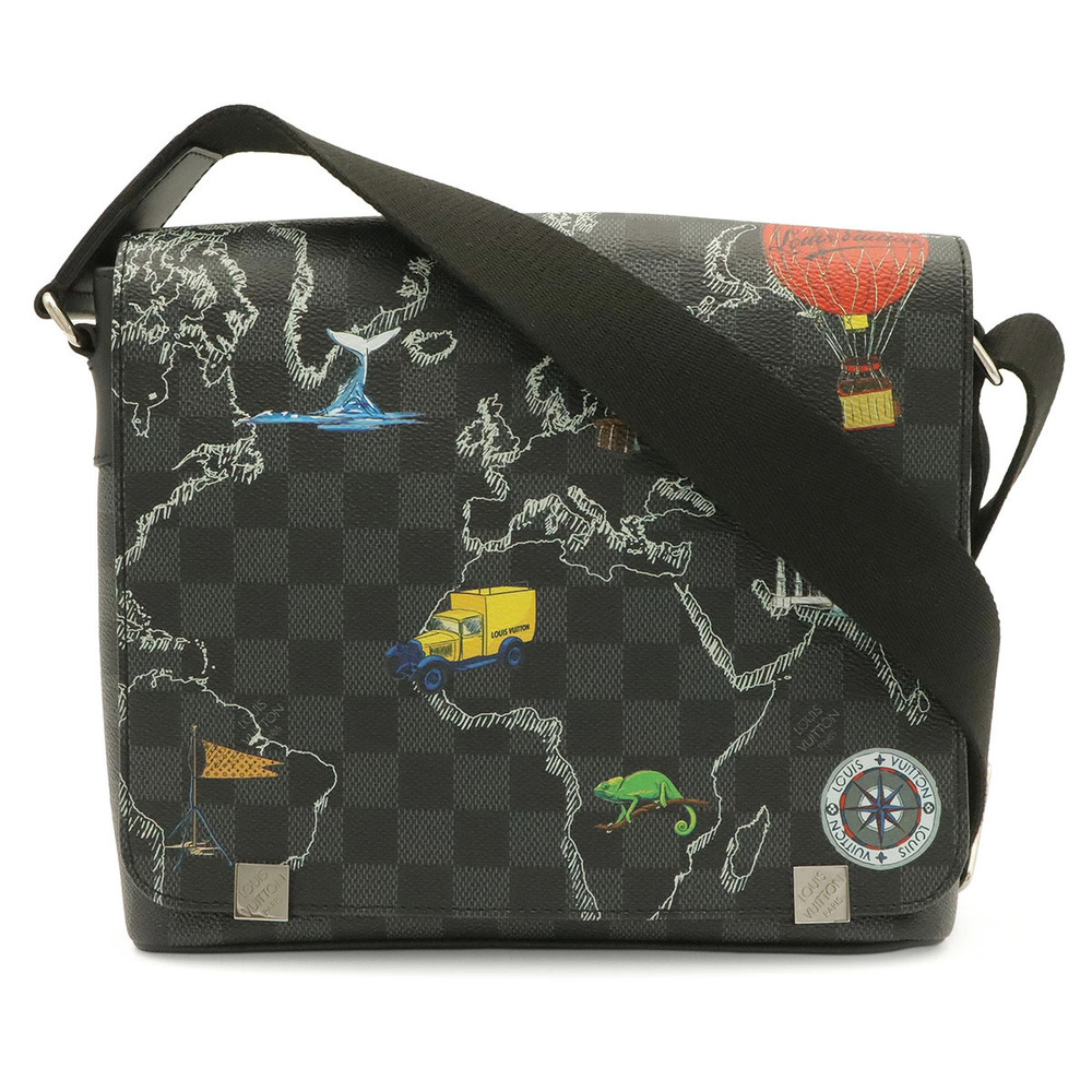 LOUIS VUITTON Damier Graphite Black District NM Messenger Bag Shoulder Crossbody